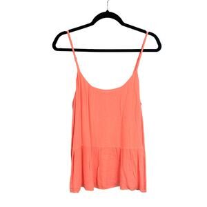 Lilly Pulitzer Papaya Orange Abena Sleeveless Peplum Top Womens Large